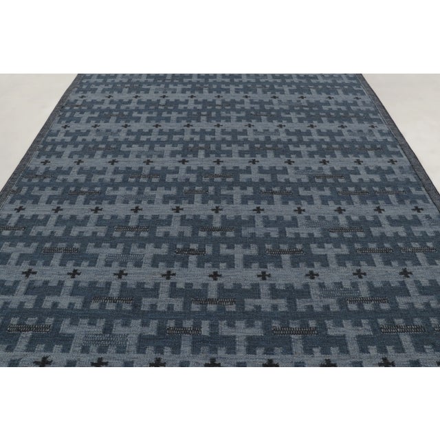 Late 20th Century Contemporary Scandinavian Style Geometric Wool Rug by Rug & Kilim, India For Sale - Image 5 of 10