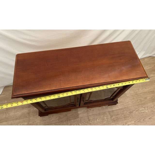 Vintage China Cabinet Curio Display Glass Door, Shelf, Curved Sides, Mirror Back For Sale - Image 11 of 14