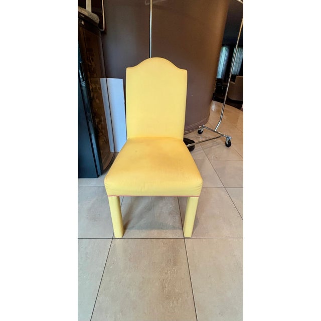 Set of 4 Fully Upholstered Camel Back Parsons Chairs- Charles Stewart Company For Sale - Image 12 of 16