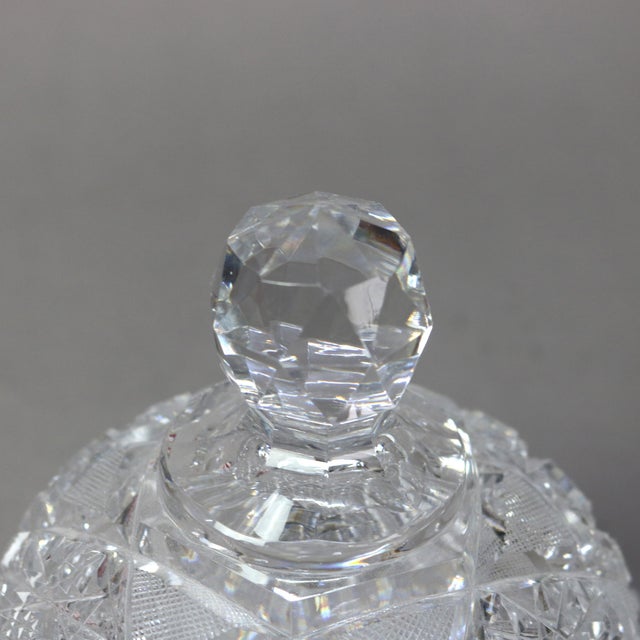 Antique Hawkes School Brilliant Cut Glass Butter Dish Cira 1890 For Sale - Image 6 of 7