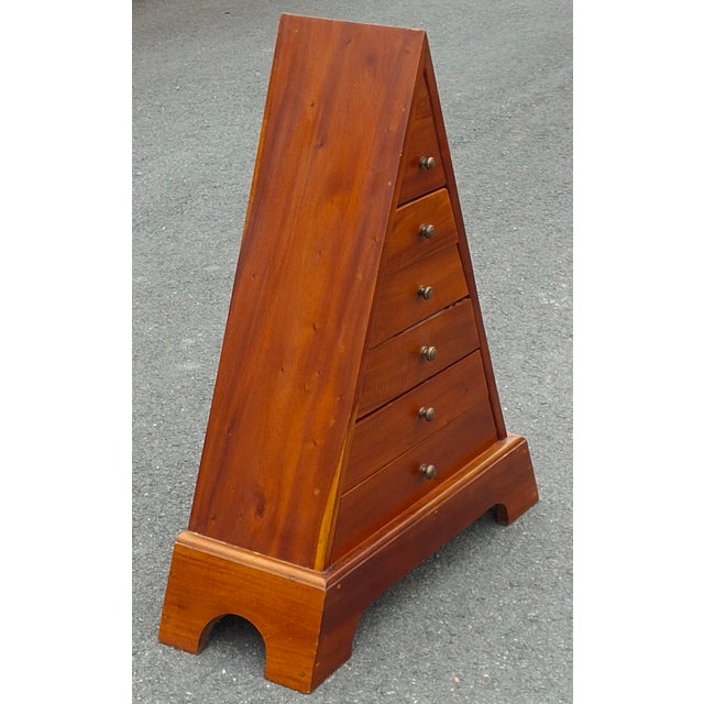 Contemporary 20th Century Solid Cherry Pyramid Chest of Drawers For Sale - Image 3 of 7