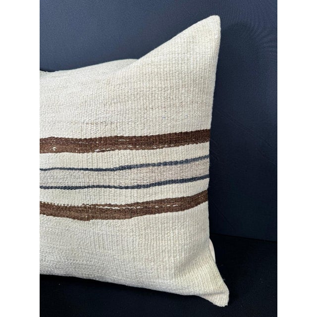Contemporary Turkish Hemp Pillow Cushion Natural Beige Brown Pillow Cushion Cover 20x20 For Sale - Image 3 of 4