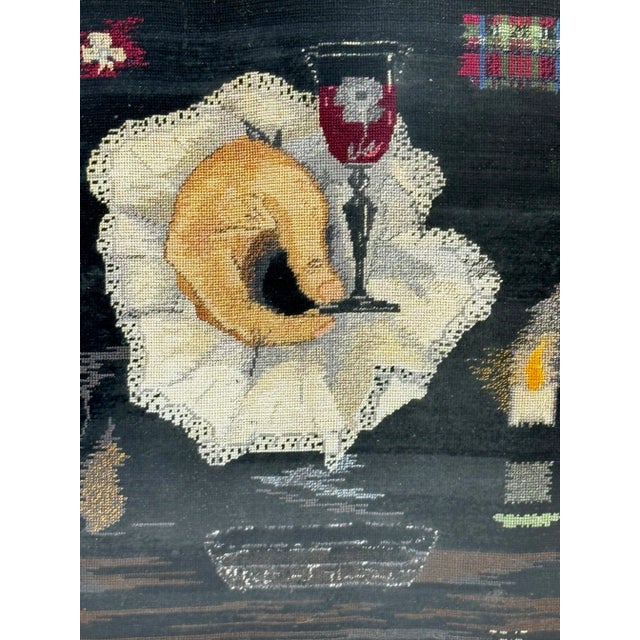 1 Beautiful Historic Scottish Rare Decorative Framed Tapestry Work of Art Jacobites Treason Hand Toasting James III King...