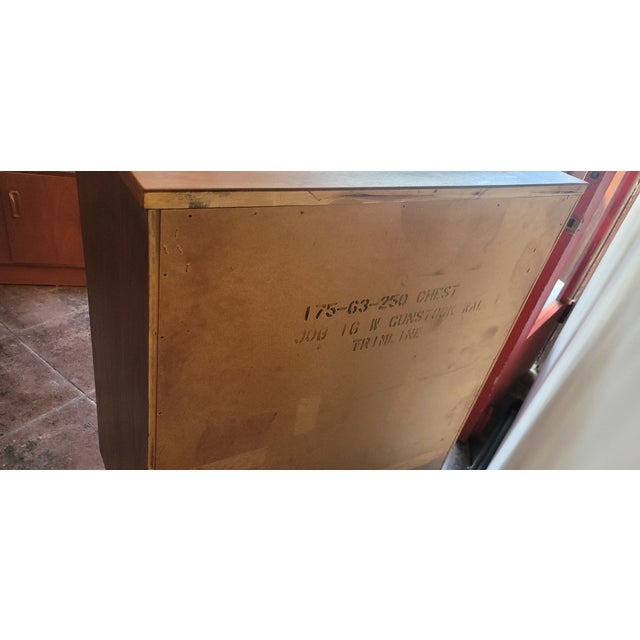 Mid-Century Walnut Tall 4 Drawer Dresser Chest For Sale - Image 9 of 9