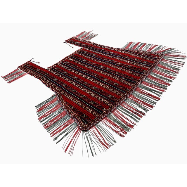 Vintage Turkmen Handwoven Horse Cover Blanket, 1920s For Sale - Image 14 of 18