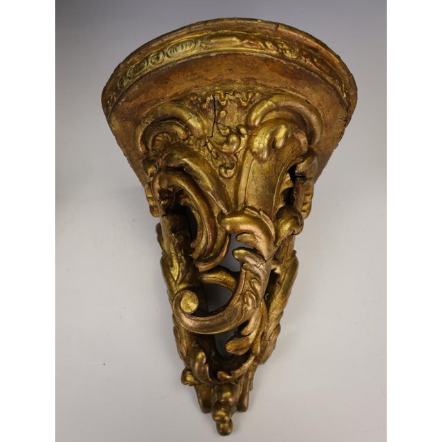Antique 19th Century Rococo Revival Giltwood Wall Brackets, 1880, Set of 2 For Sale - Image 14 of 18