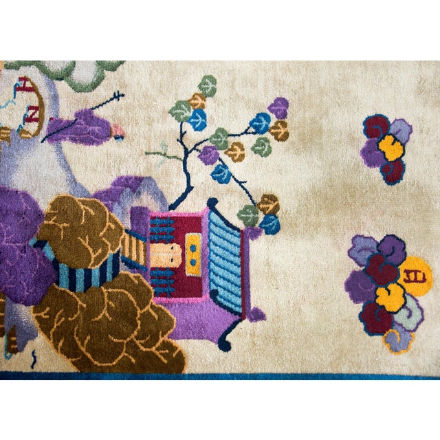 Early 20th Century Chinese Pictorial Art Deco Rug For Sale - Image 12 of 16