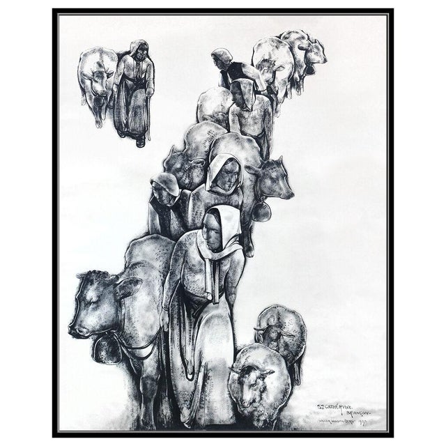 Figurative 1930s The Cattle Market, Willem van den Berg For Sale - Image 3 of 6