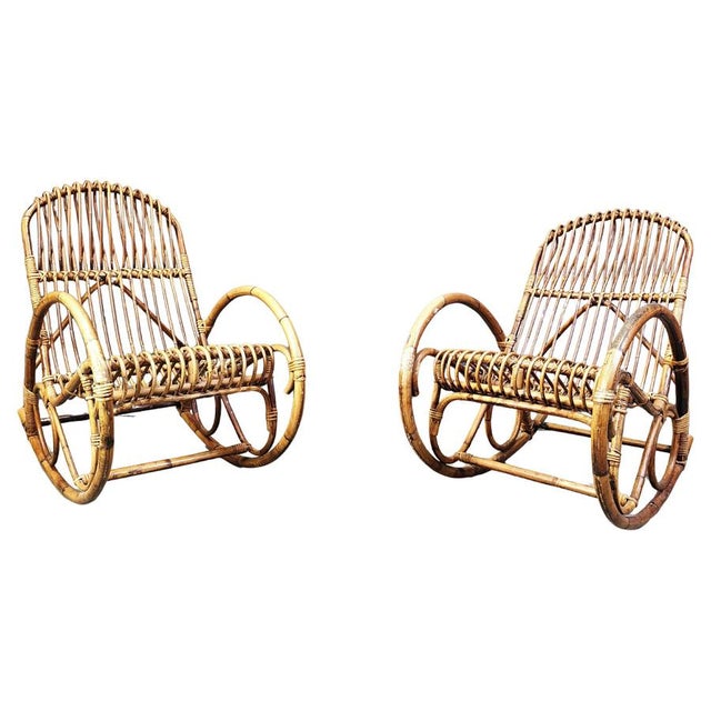 Vintage Bamboo Rocking Chairs, 1960s, Set of 2 For Sale - Image 11 of 11