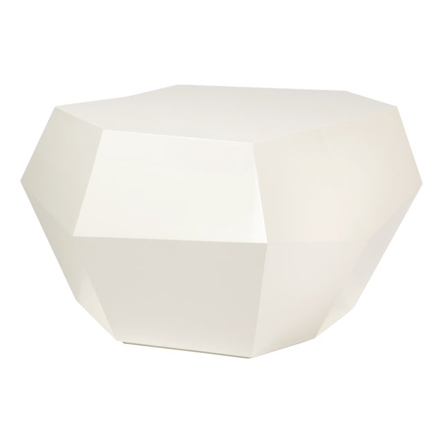Three Rocks Medium Coffee Table in White Lacquered from Insidherland For Sale