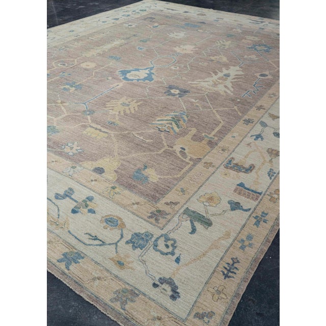Brown Turkish Oushak Antique Look Rug 12' x 15'4" #21304 For Sale - Image 8 of 8