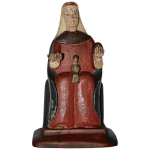 Late 19th Century Hand-Carved Polychromed Montserrat Virgin Statue