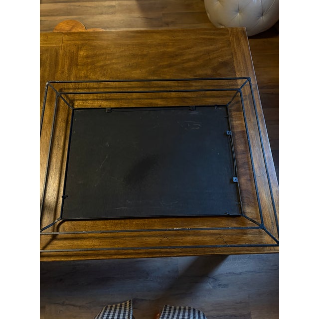 Vintage Sculptural Wrought Iron Floating Frame Wall Mirror For Sale - Image 12 of 14