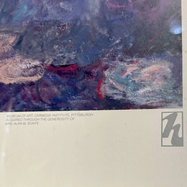 1970s 1979 Carnegie Institute "Nympheas" Left Panel Lithograph Poster by Claude Monet, Framed For Sale - Image 5 of 7