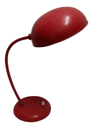 Pivotable Red Painted Metal Table Lamp, 1960s