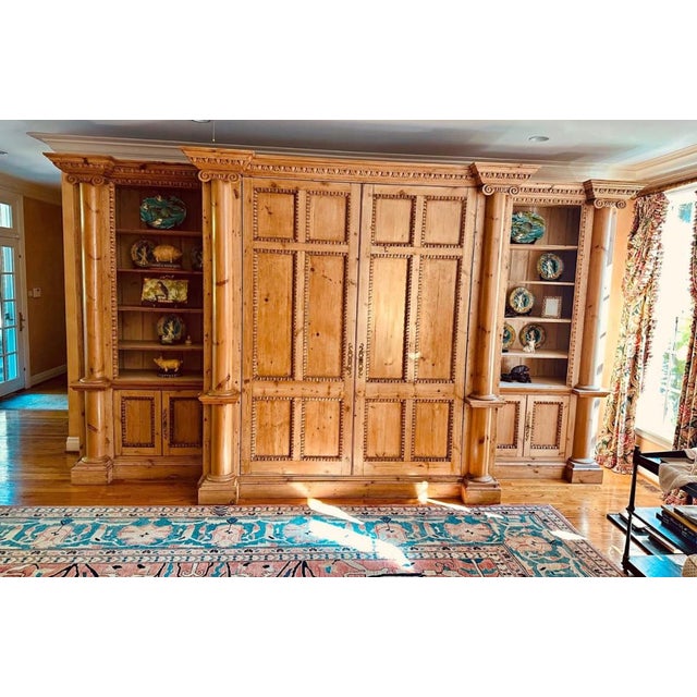 Monumental 14-Foot Architectural Cabinet / Library Bookcase / Entertainment Center – European Neoclassical For Sale - Image 9 of 18