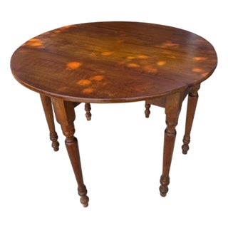 19thc Walnut Drop Leaf Table From Ohio For Sale