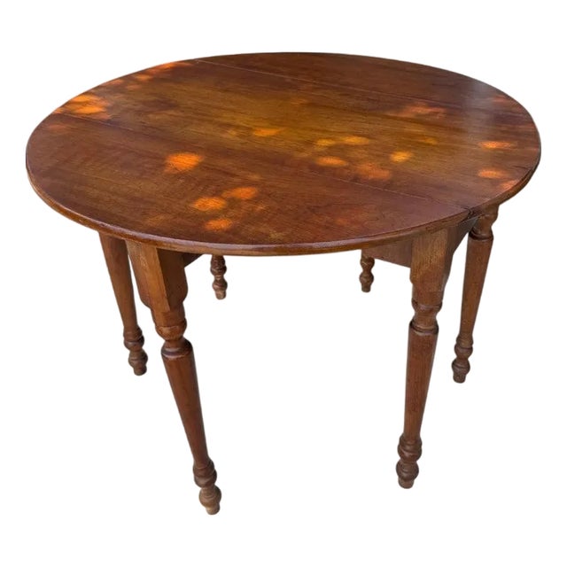 19thc Walnut Drop Leaf Table From Ohio For Sale