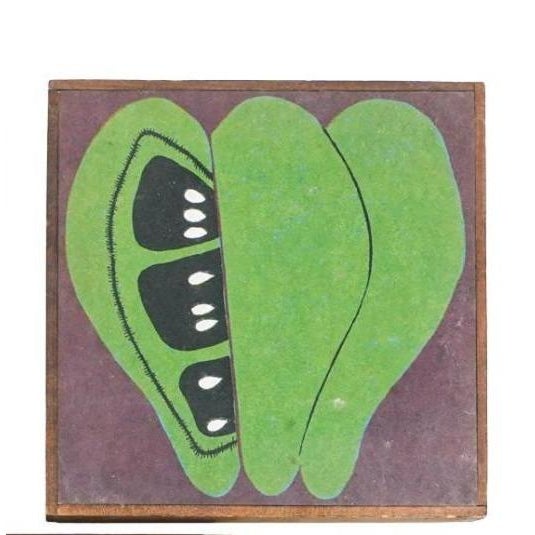 A three-piece set of Mid-Century framed pop art mixed media paintings by Tom Tru Corporation. The paintings depict three...