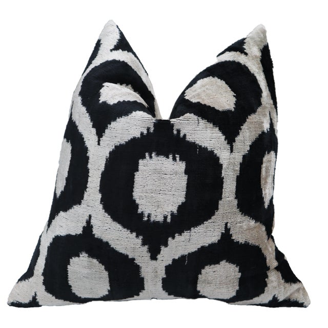 Handmade Luxury Black Velvet Decorative Throw Pillow With Down Insert For Sale - Image 11 of 11