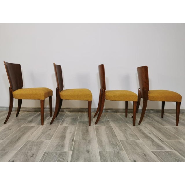 Art Deco Dining Chairs by Jindrich Halabala, 1940s, Set of 4 For Sale - Image 15 of 18