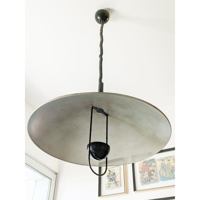 Large Black Painted and Perforated Metal Pendant Lamp by Orni Halloween for Artemide, 1970s For Sale - Image 6 of 18