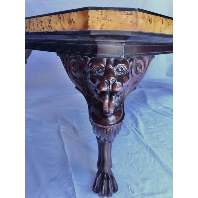 Wood A Vintage 1980's Baker Furniture Neoclassical Griffin Cocktail Table For Sale - Image 7 of 8