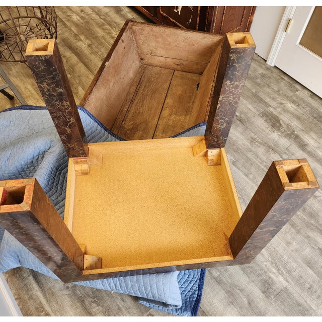 1970s Vintage Faux Tortoiseshell Parsons Side Table - Rectangle For Sale - Image 9 of 9