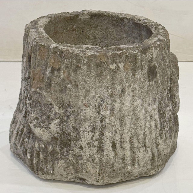 French Faux Bois Planter Urns or Garden Pots in Shape of Tree Trunk - Four Available For Sale - Image 3 of 11