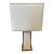 1970s Mid-Century Modern White Lucite and Brass Italian Table Lamp For Sale
