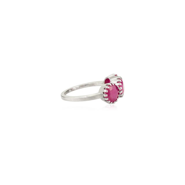 Not Yet Made - Made To Order Contemporary White Gold Ruby Ring in Pinion Bezel Setting Size 5.5 For Sale - Image 5 of 12