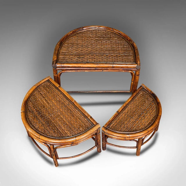 Antique Oriental Bamboo Nesting Tables - Set of 3 For Sale - Image 10 of 11