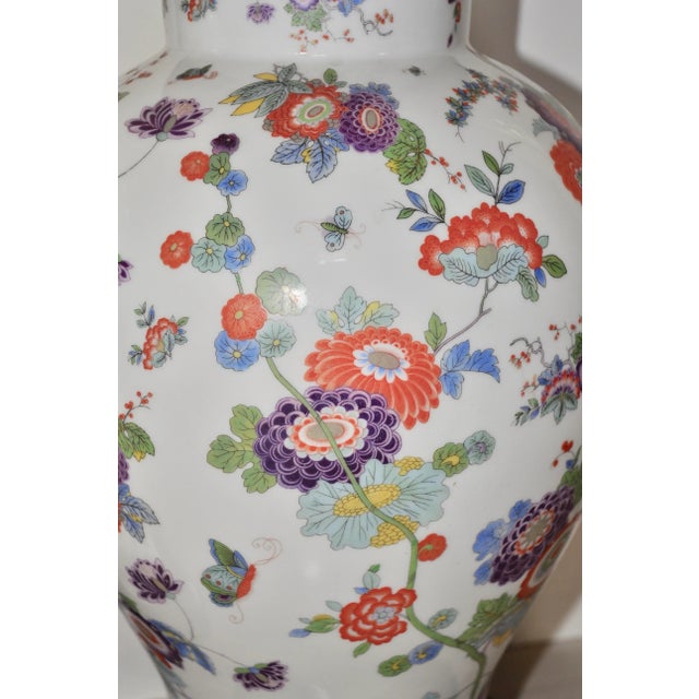 Ardalt El Morroco Perona Estate Floral and Gilt Porcelain Table Lamps by Ardalt For Sale - Image 4 of 7