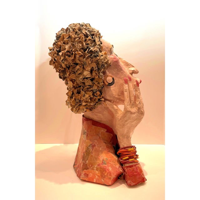 2000 - 2009 Signed Paper Mache Sculpture, Lovely Lady, by R. Newman For Sale - Image 5 of 8
