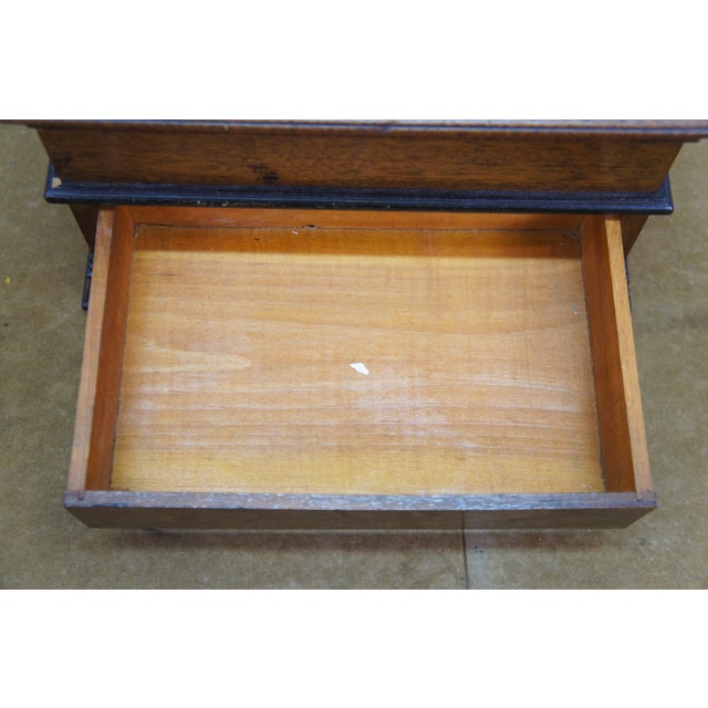 Antique Victorian Oak Grand Tour Box Neoclassical Inlay Greek Key Vanity Drawer For Sale - Image 11 of 16