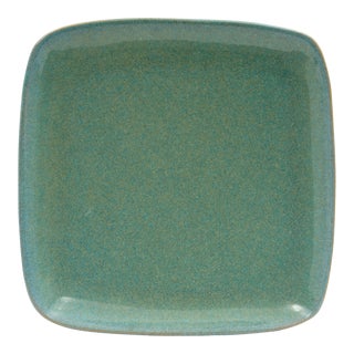 Large Glidden Pottery Charger Platter Tray Aqua Teal For Sale