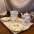 Italian Late 20th Century Richard Ginori Italy Floral Porcelain Tea Service Set With Tray, Sugar, Creamer & Saucers - Set of 6 For Sale - Image 3 of 12