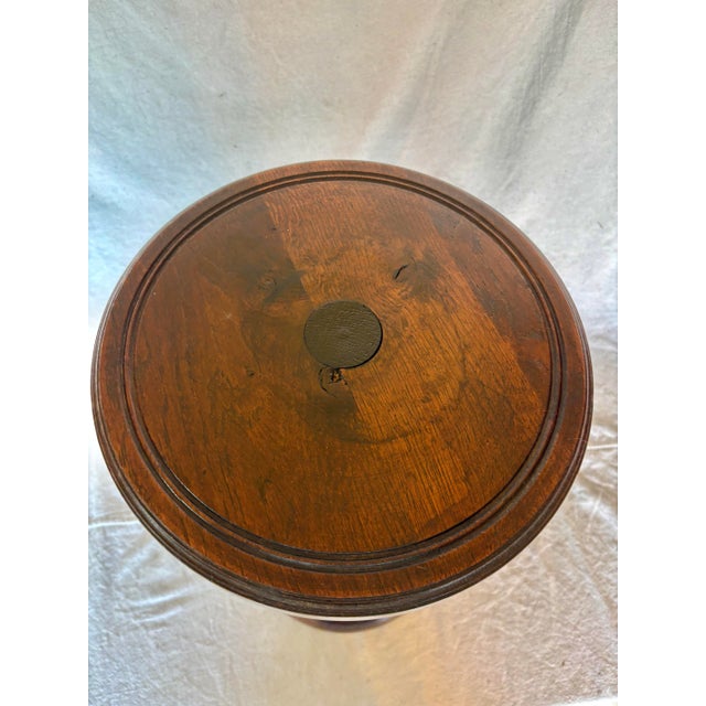20th Century French Walnut Pedestal Side Table in the Style of Charles Dudouyt For Sale - Image 12 of 14
