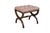 English Antique English Regency Mahogany X Frame Paisley Tufted Ottoman Stool Bench For Sale - Image 3 of 18