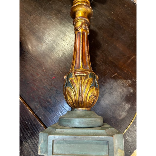 Pair of Custom 1930s Hollywood Regency Wood Gesso Lamps by Harry Burger. For Sale - Image 11 of 12