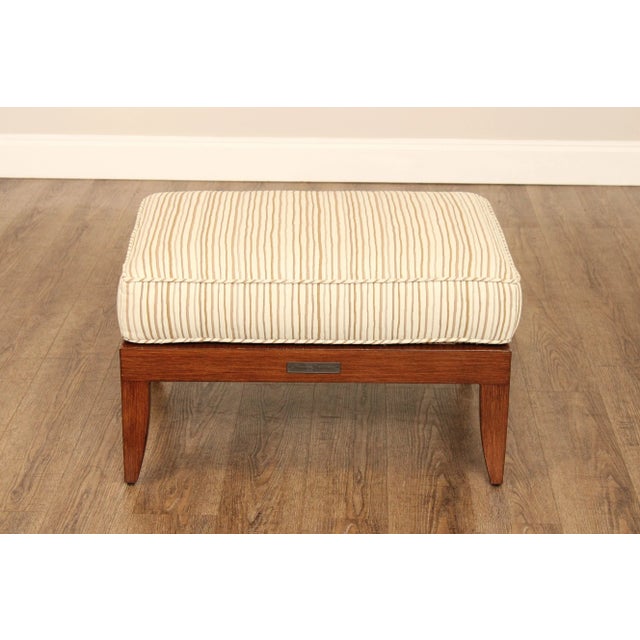 Metal Early 21st Century Tommy Bahama Outdoor Patio Faux Wood Ottoman For Sale - Image 7 of 12