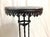 Metal Antique Round Black & White Marble Top Wrought Iron Pedestal Stand For Sale - Image 7 of 7