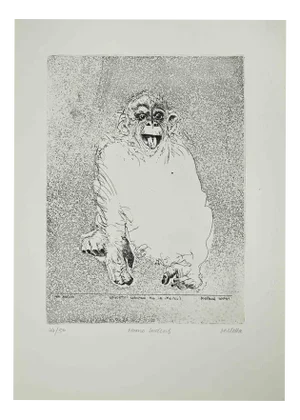 Sergio Barletta, Homo Ludens, 1960s, Etching