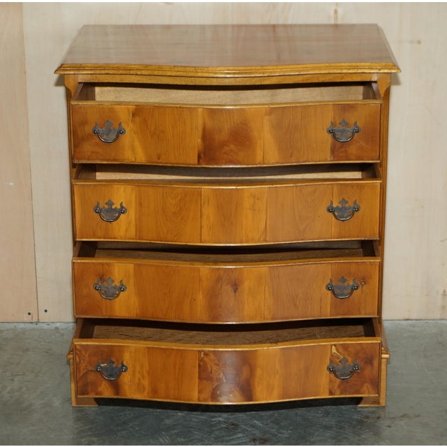 Vintage Wide Burr & Burl Yew Wood Chest of Drawers, Set of 2 For Sale - Image 16 of 18
