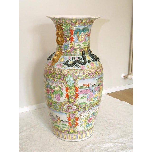 Large 20th Century Vintage Porcelain and Chinese Canton Vases, 1901, Set of 2 For Sale - Image 3 of 18