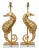 19th Century Gilt Metal Seahorse Table Lamps on Lucite Bases - a Pair For Sale
