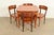 French Italian Louis XVI Kingwood Inlaid Marquetry Flip Top Game Table With Four Chairs For Sale - Image 3 of 15
