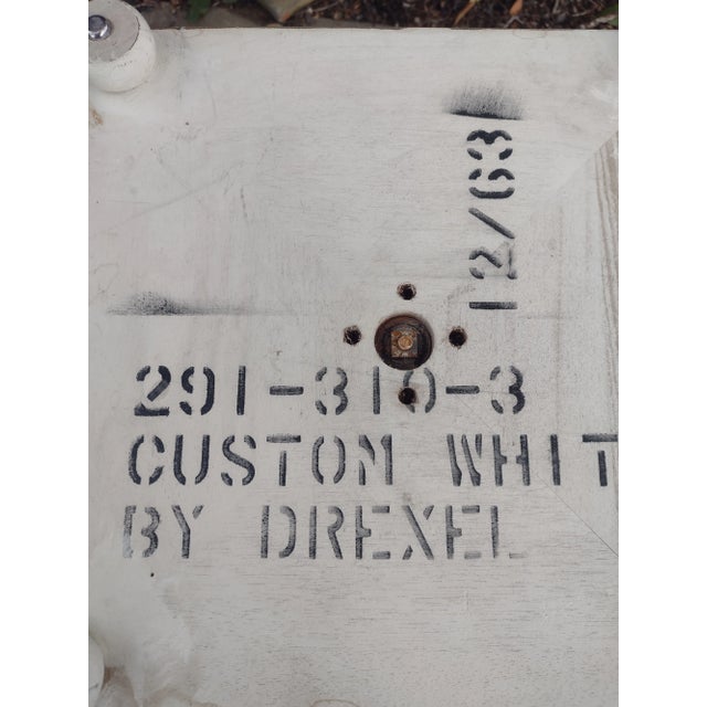 1963 Hollywood Regency Walnut and White Side Tables- a Pair For Sale - Image 9 of 10