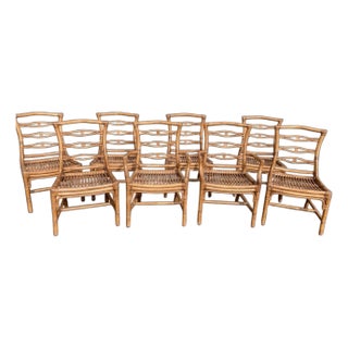Vintage McGuire Bamboo Chairs Set of 8 For Sale