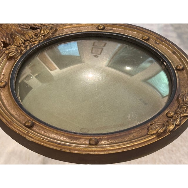 Small Scale Antique Federal Revival Giltwood Eagle Convex Bullseye Mirror (#2 of 2 Listed) For Sale - Image 14 of 18